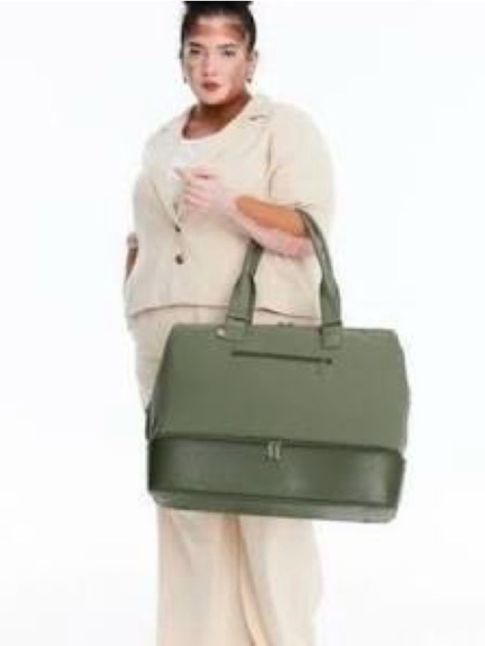 BEIS Olive Green Travel Tote